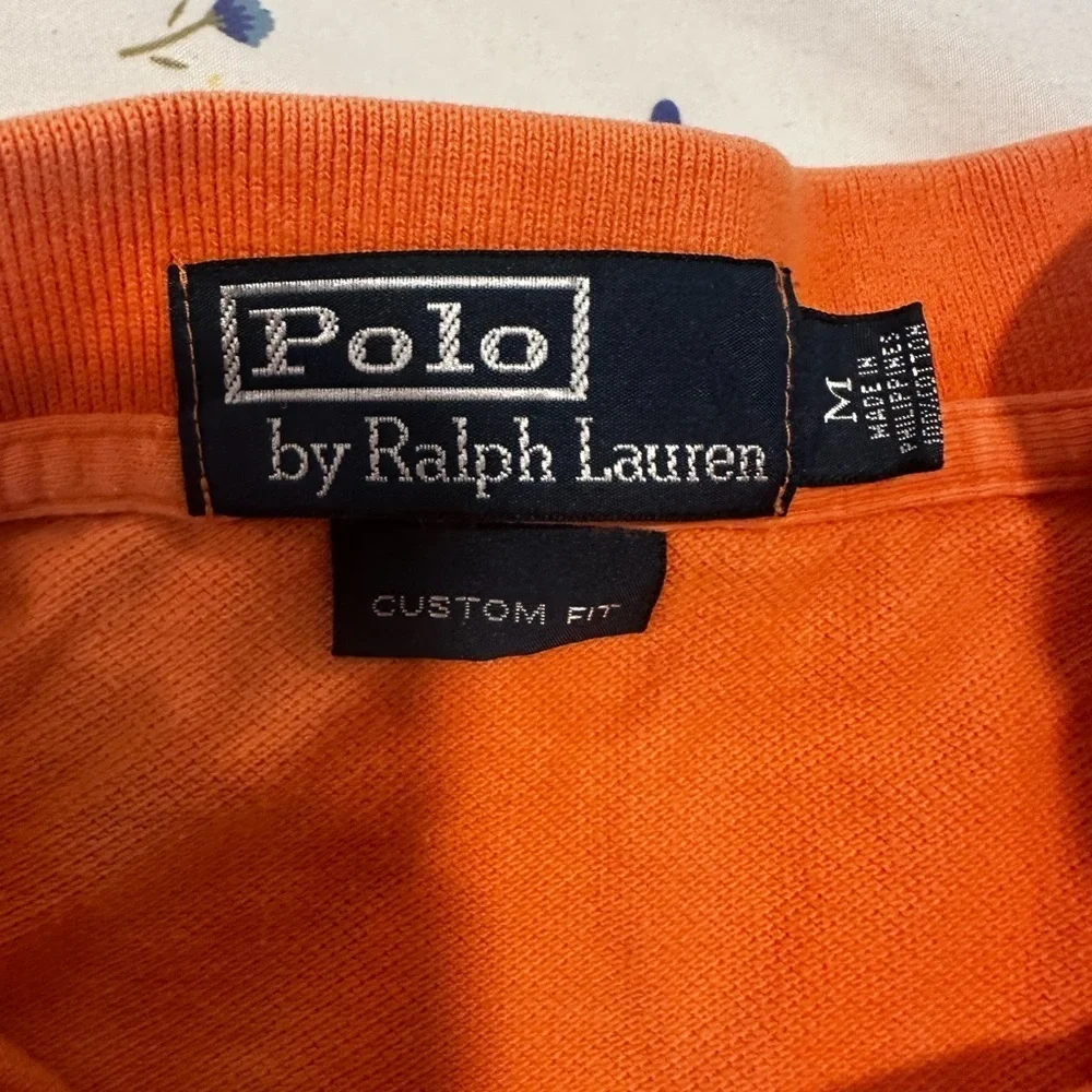 Vintage 90s Mens Size: M Classic Cotton Polo Ralph Lauren Shirt Orange